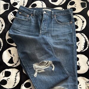 Levi's Blue Distressed Flare Jeans